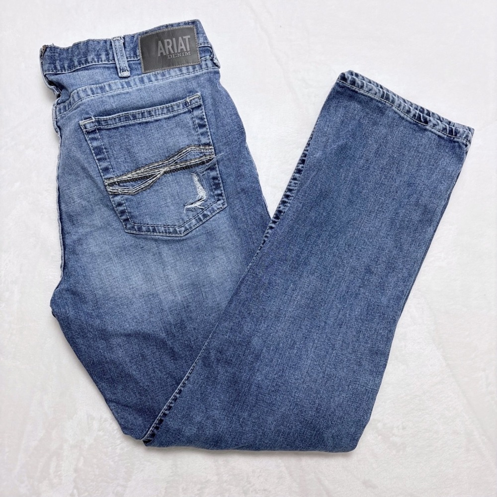 Ariat M5 Bauer Mens 40x34 Straight Fit Straight Leg Medium Wash Denim Jeans Blue